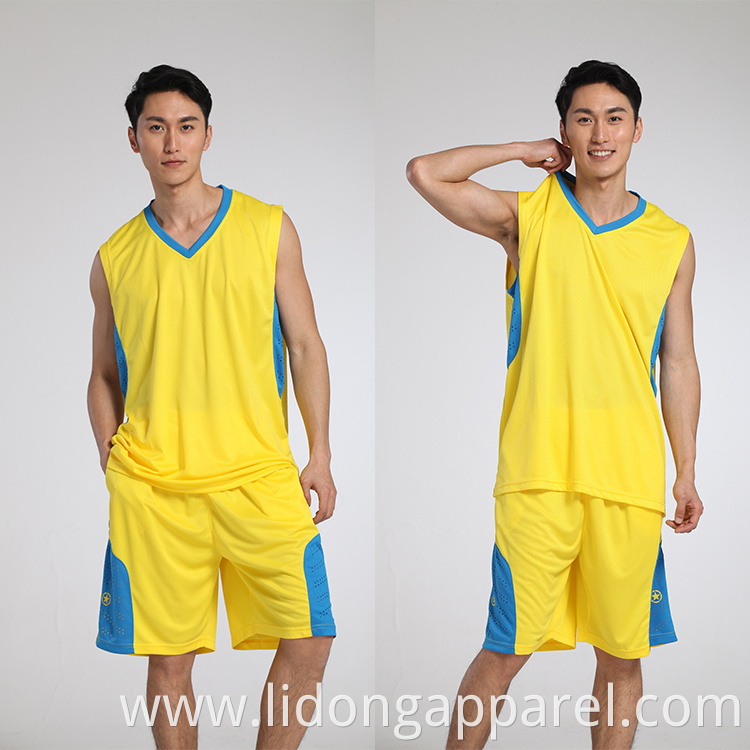 Custom Logo Yellow Jersey Black White Basketball Uniform With Low Price
